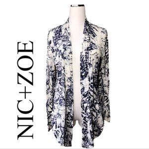 Nic & Zoe Lightweight Cardigan, Navy/White, size L
